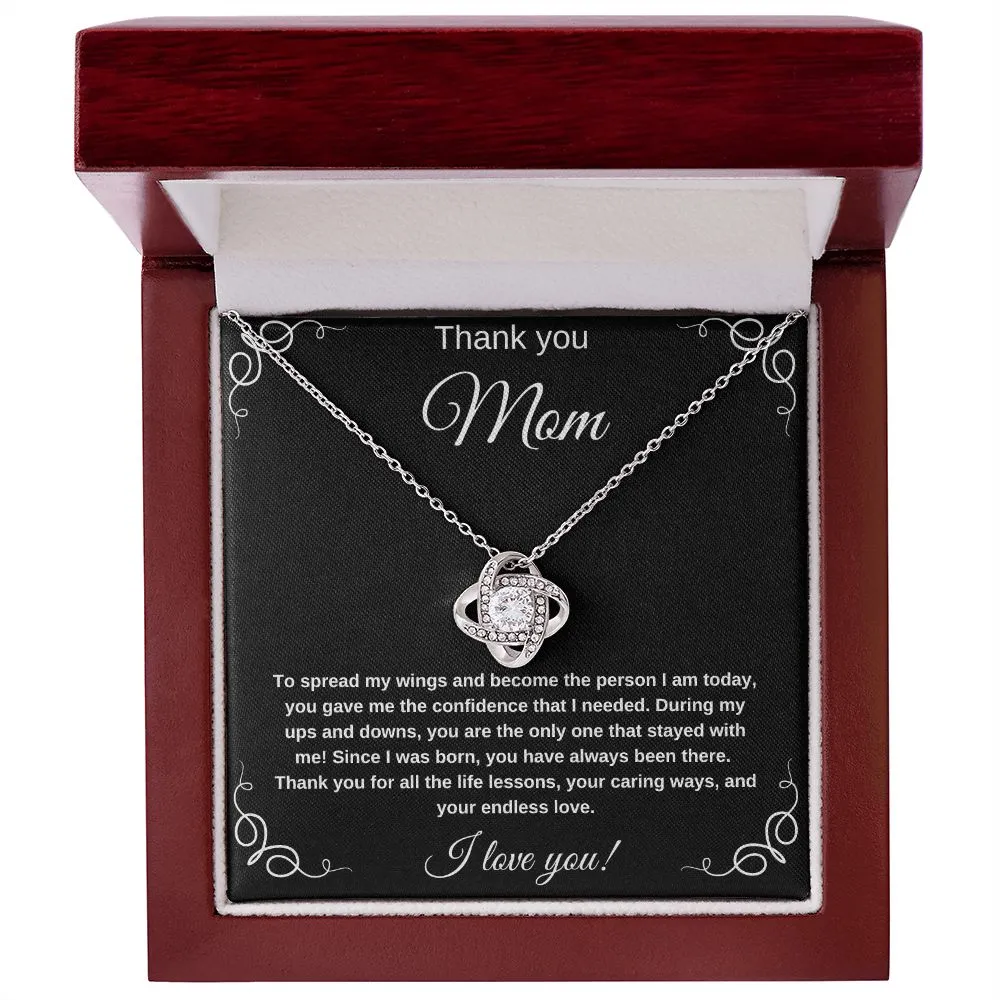 Thank You Mom For Helping Me Spread My Wings Eternity Necklace