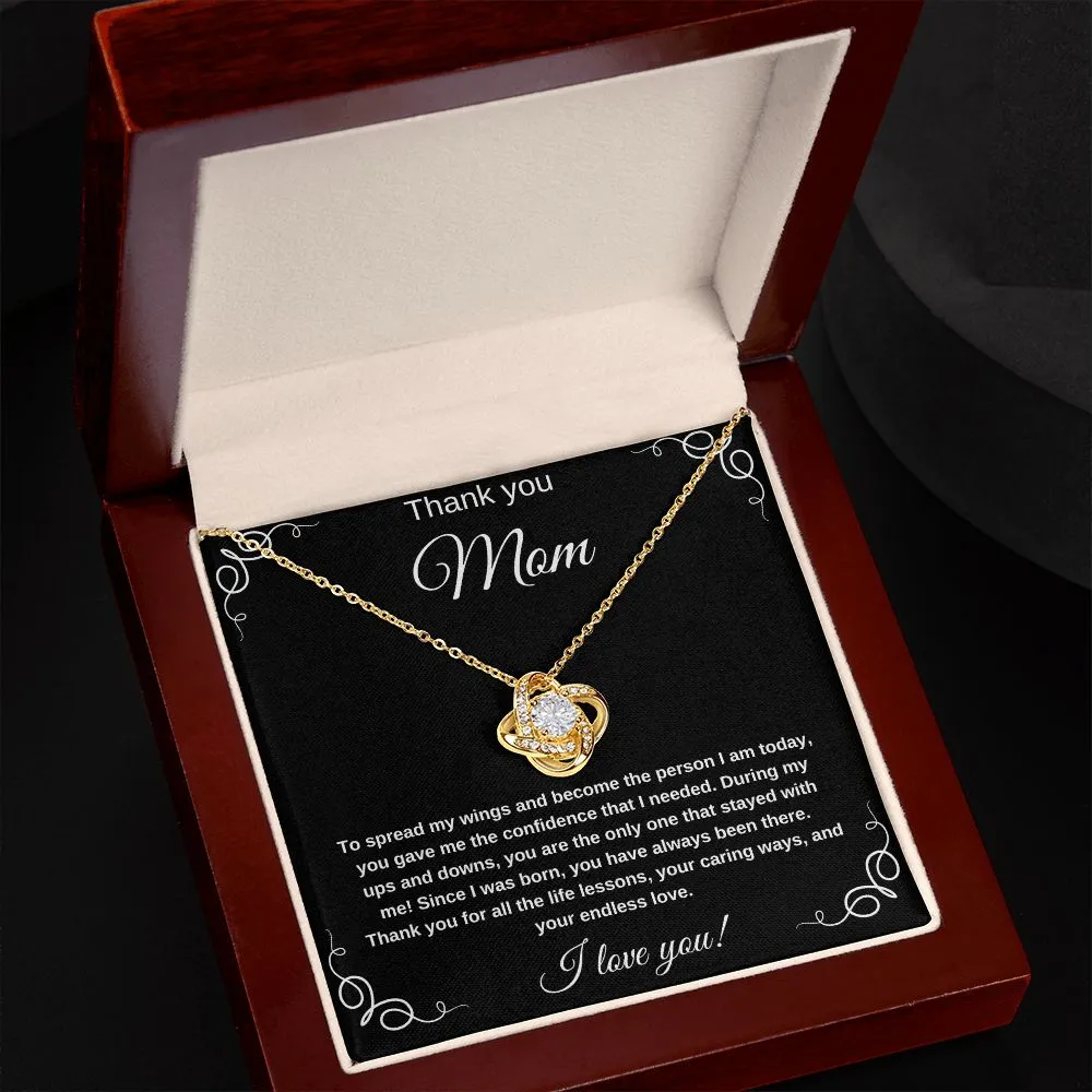Thank You Mom For Helping Me Spread My Wings Eternity Necklace