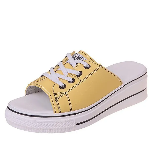 Thick bottom white shoes casual increase lazy word drag