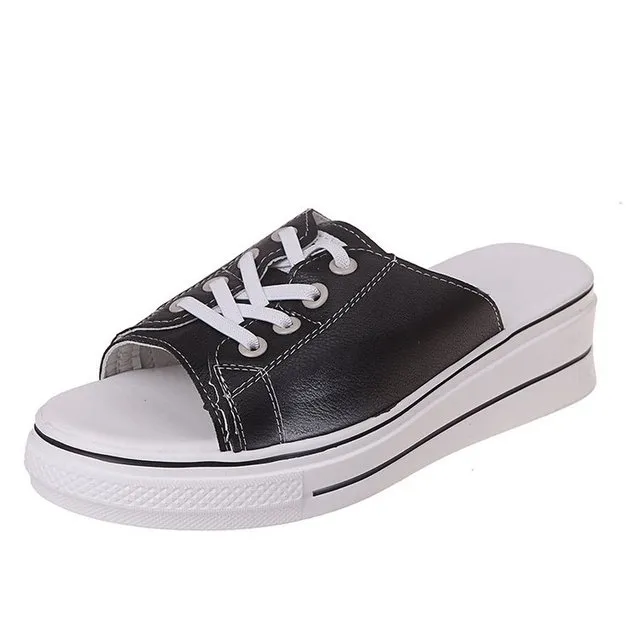 Thick bottom white shoes casual increase lazy word drag