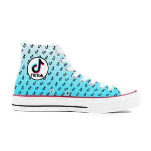TikTok High Top Canvas Shoes - Blue TikTok sneakers