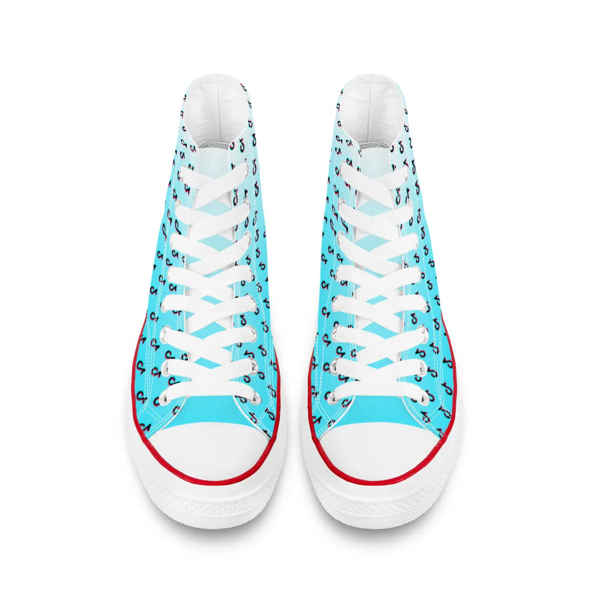TikTok High Top Canvas Shoes - Blue TikTok sneakers