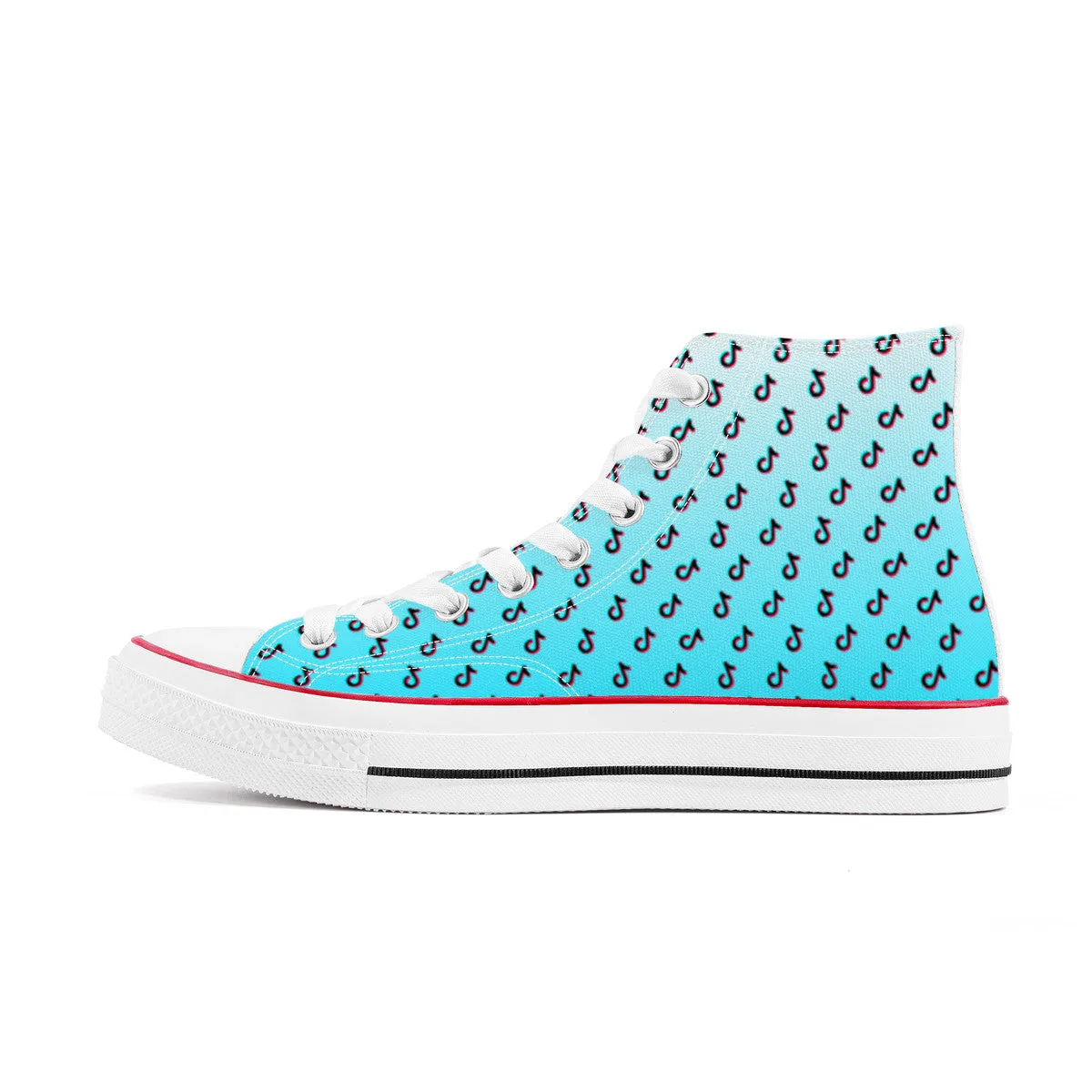 TikTok High Top Canvas Shoes - Blue TikTok sneakers