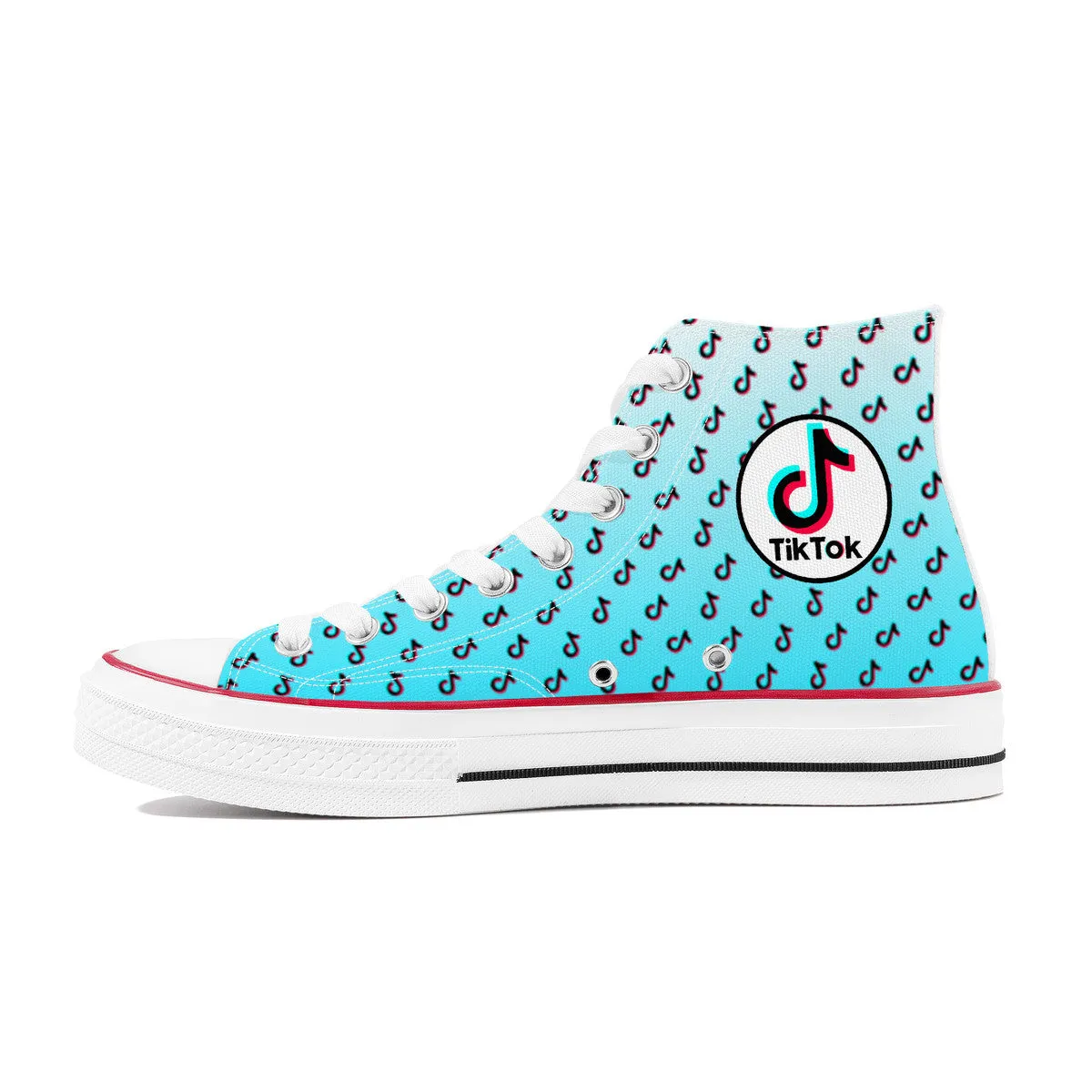 TikTok High Top Canvas Shoes - Blue TikTok sneakers