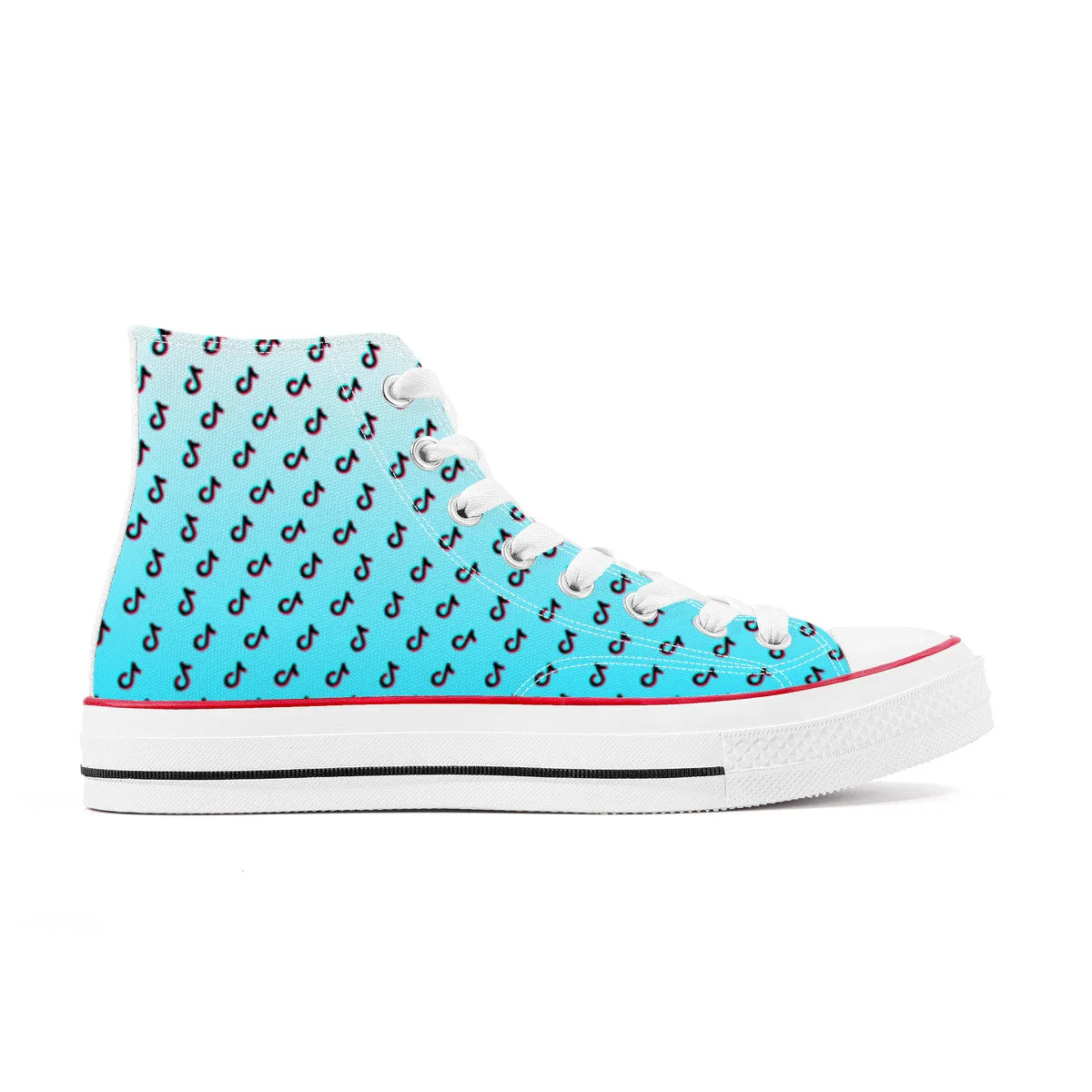 TikTok High Top Canvas Shoes - Blue TikTok sneakers