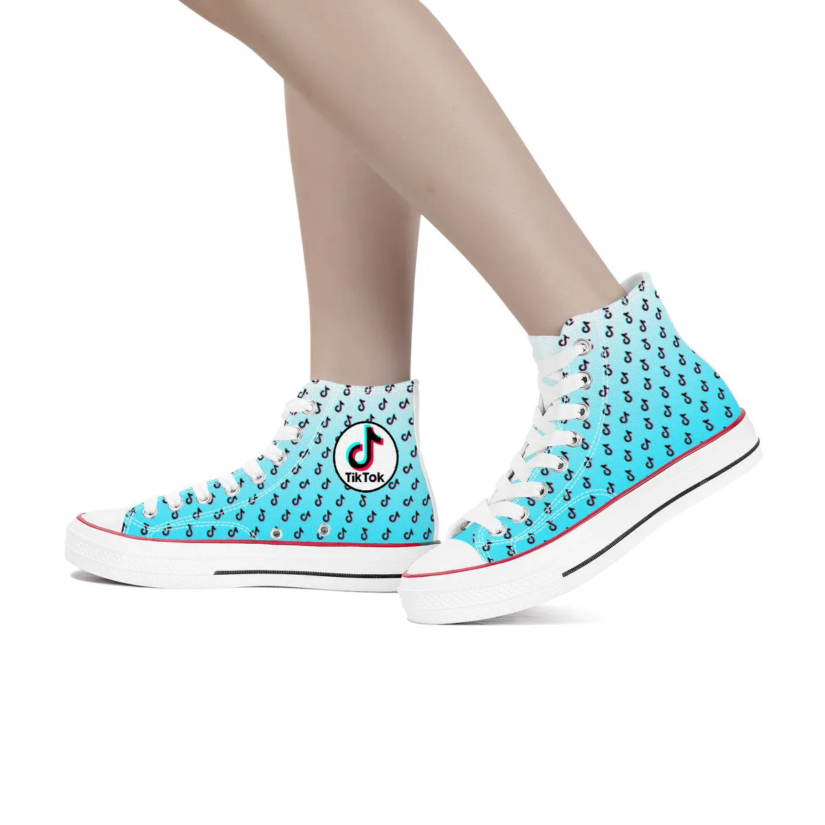 TikTok High Top Canvas Shoes - Blue TikTok sneakers