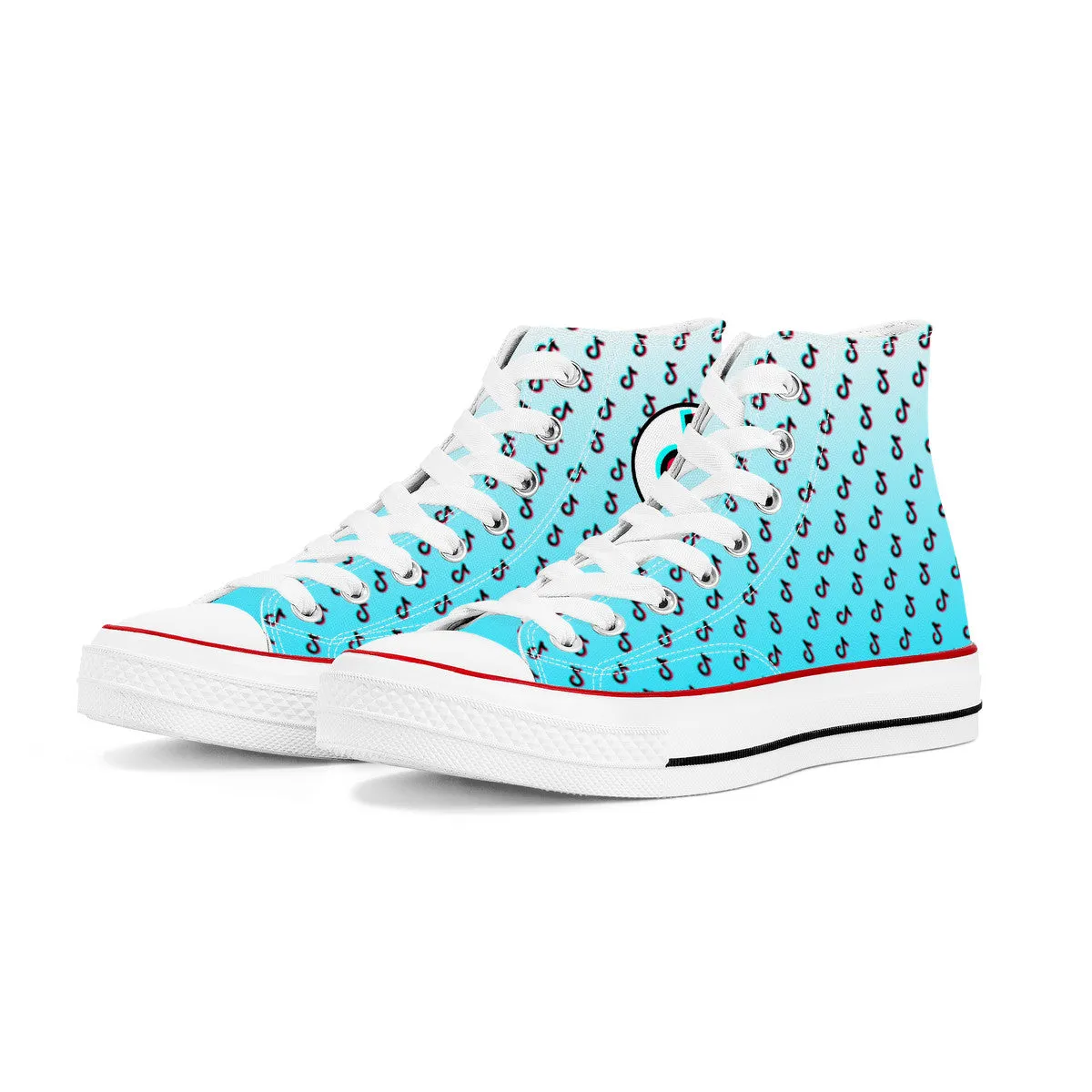 TikTok High Top Canvas Shoes - Blue TikTok sneakers