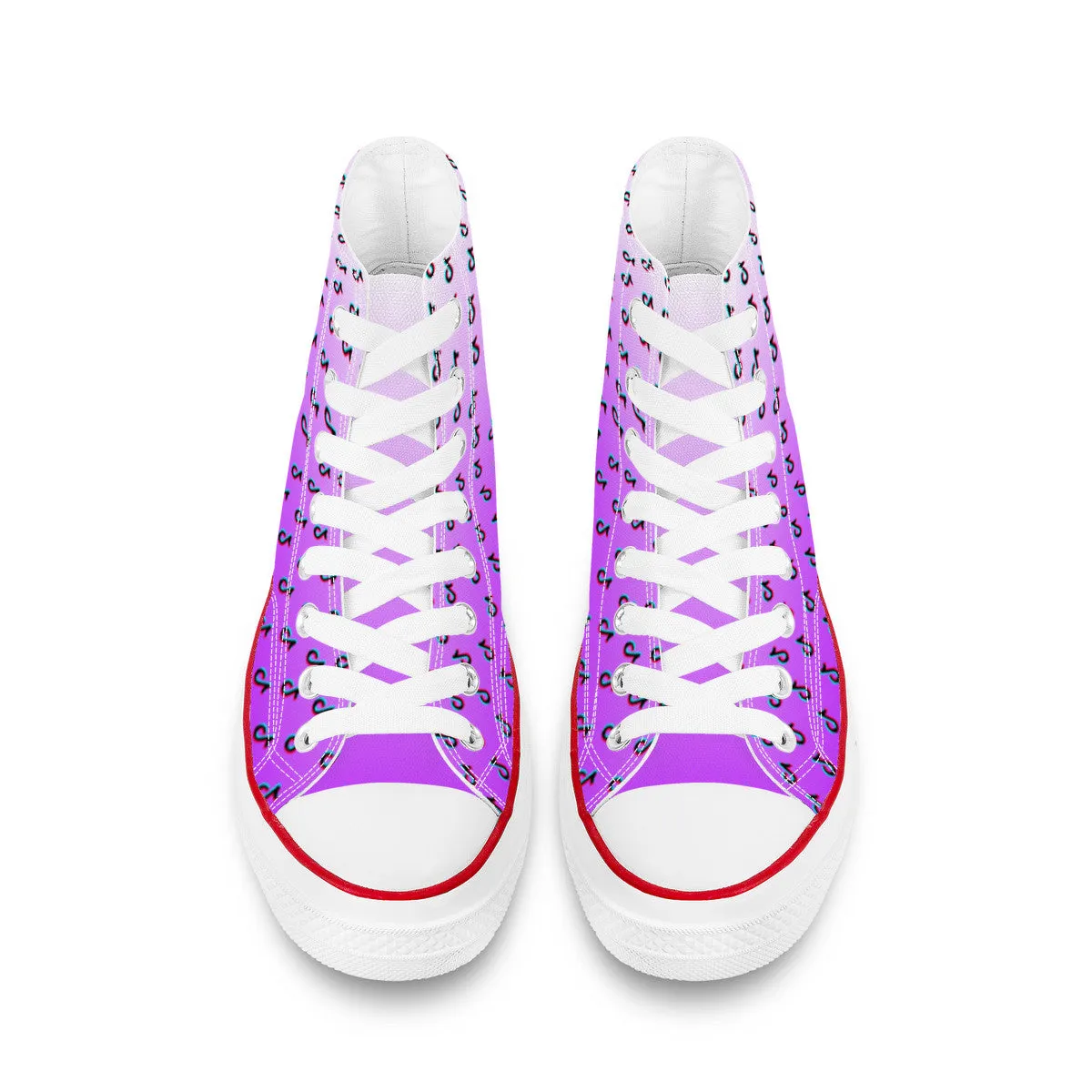 Tiktok High Top Canvas Shoes - Purple TikTok Sneakers