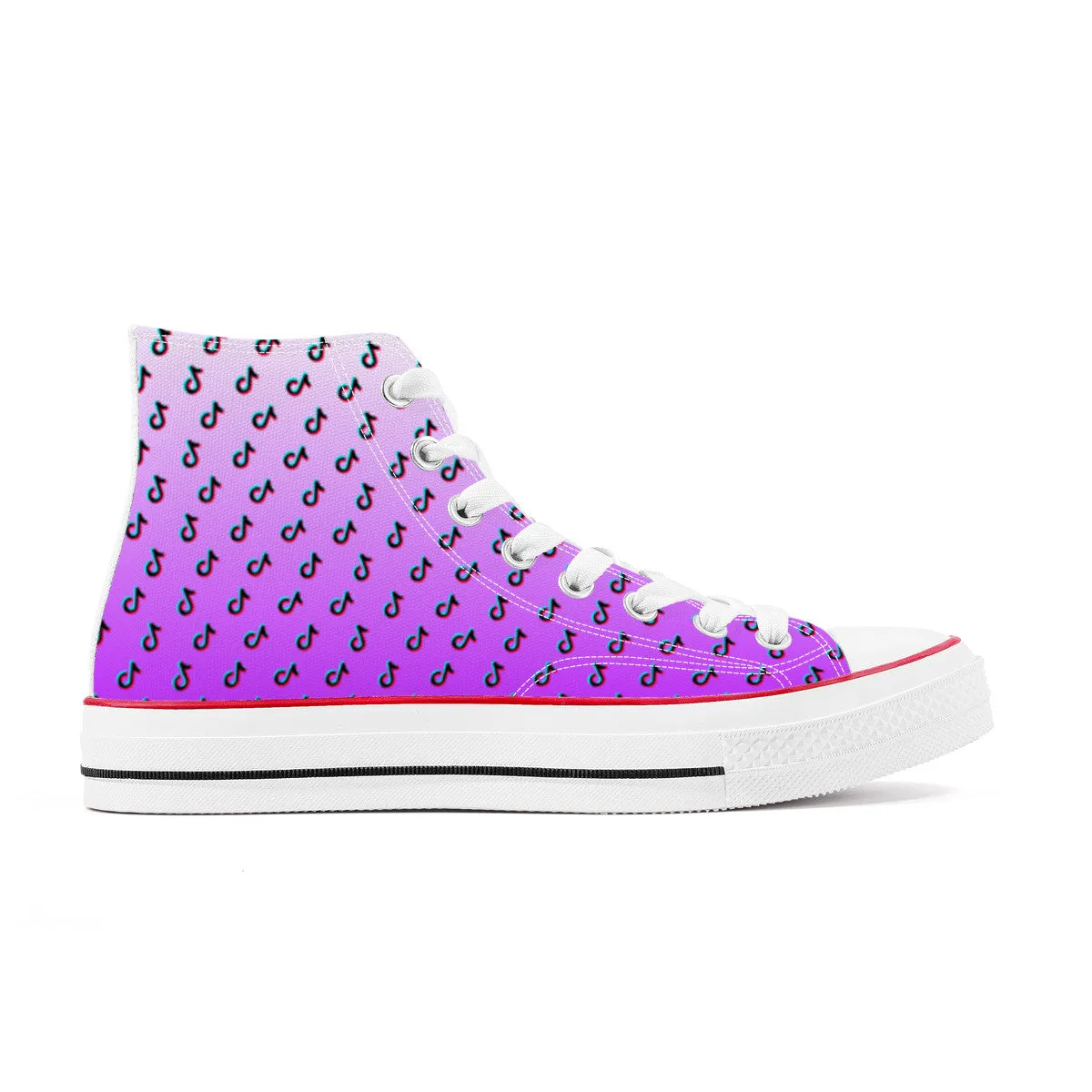 Tiktok High Top Canvas Shoes - Purple TikTok Sneakers