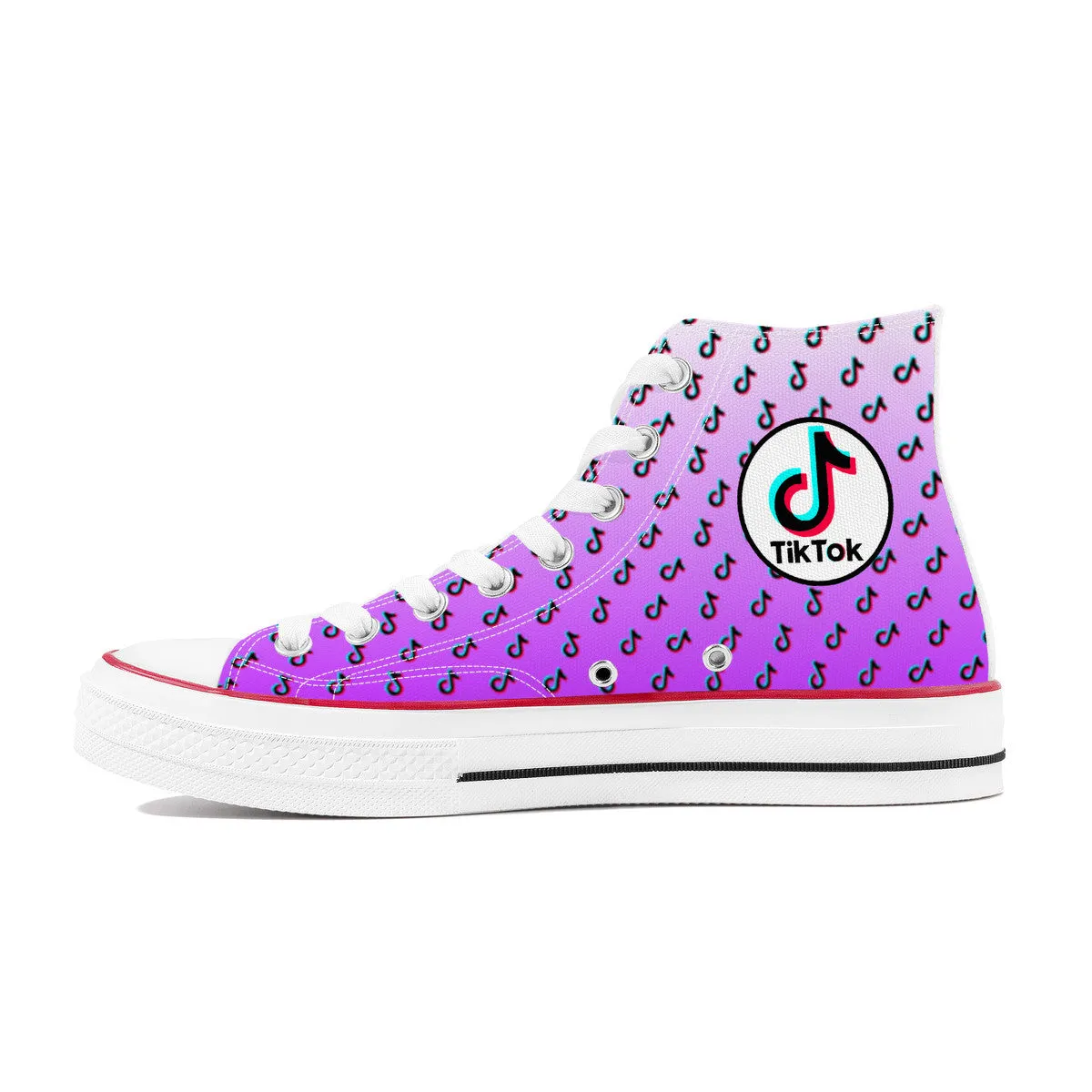 Tiktok High Top Canvas Shoes - Purple TikTok Sneakers