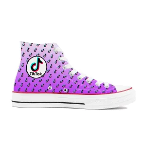 Tiktok High Top Canvas Shoes - Purple TikTok Sneakers