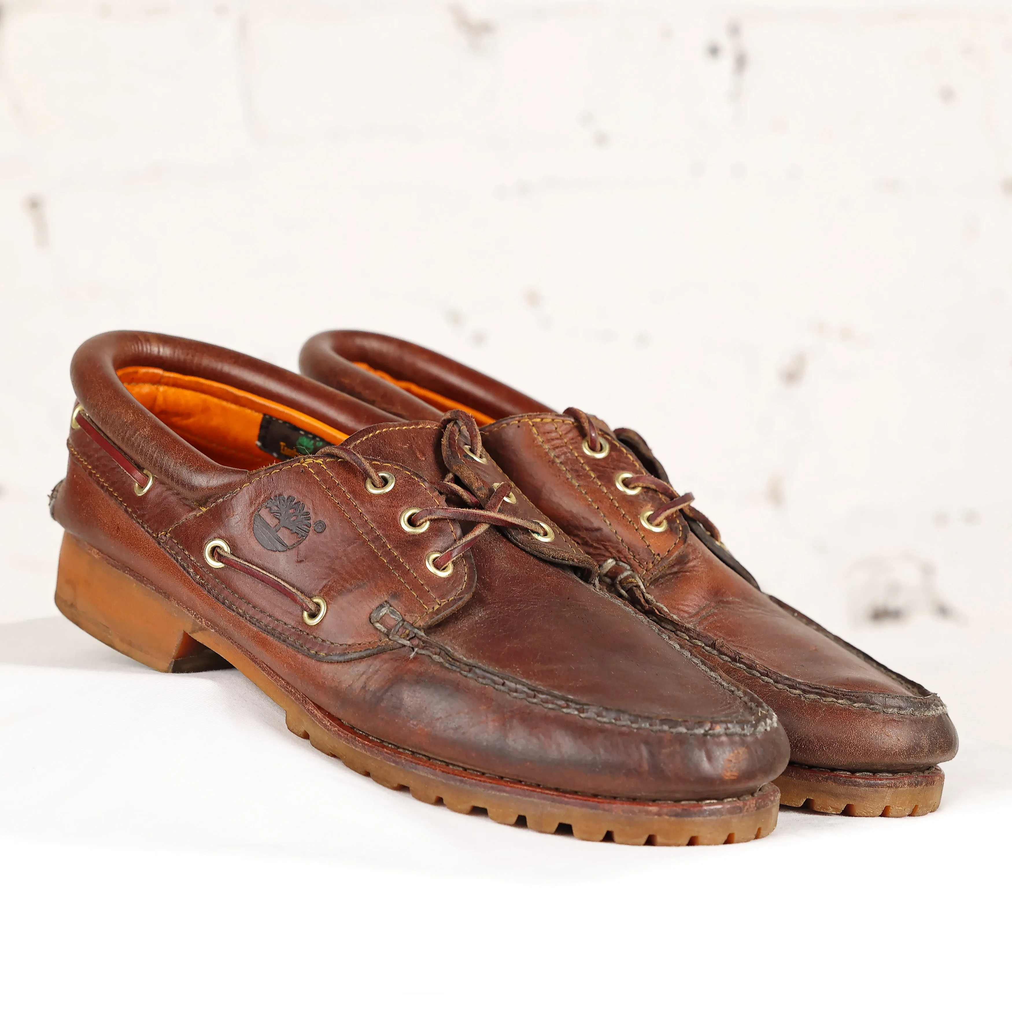 Timberland Leather Deck Boat Shoes - Brown - 10