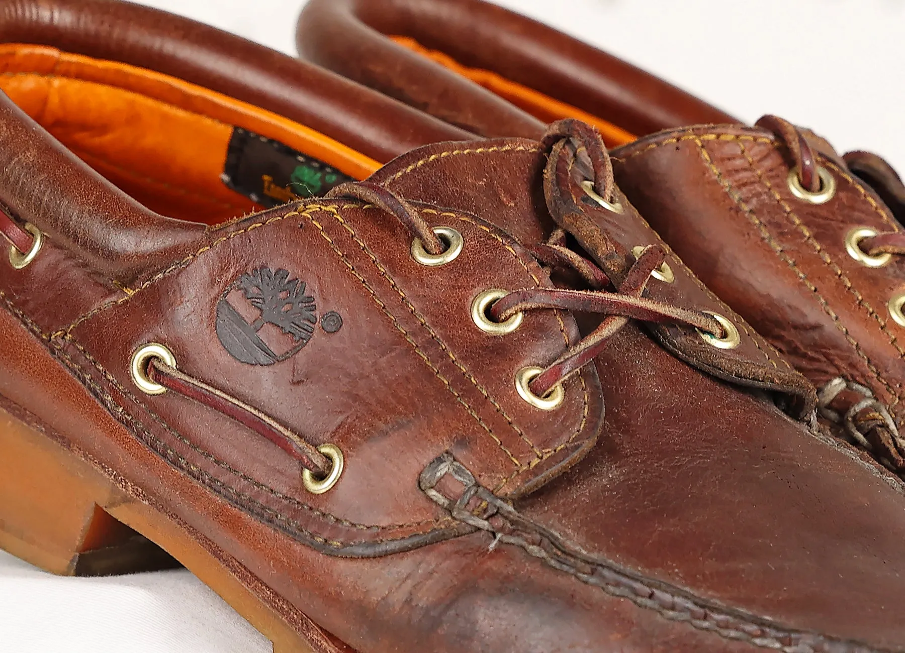 Timberland Leather Deck Boat Shoes - Brown - 10