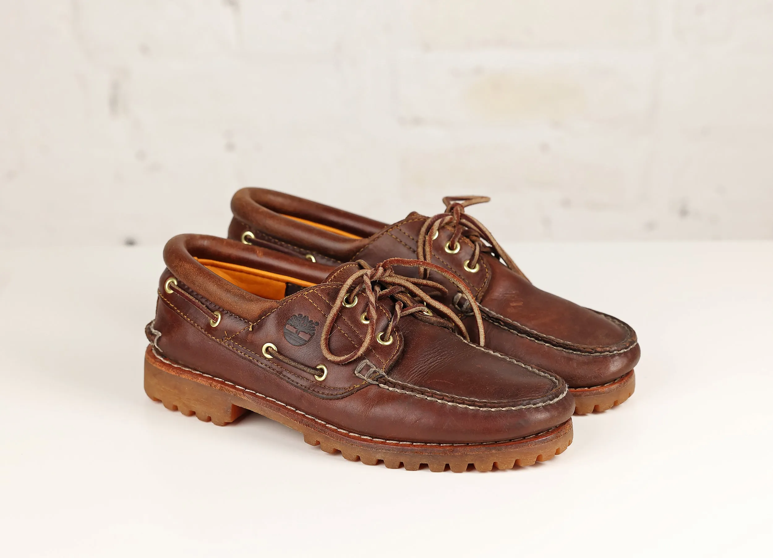 Timberland Leather Deck Boat Shoes - Brown - UK 7