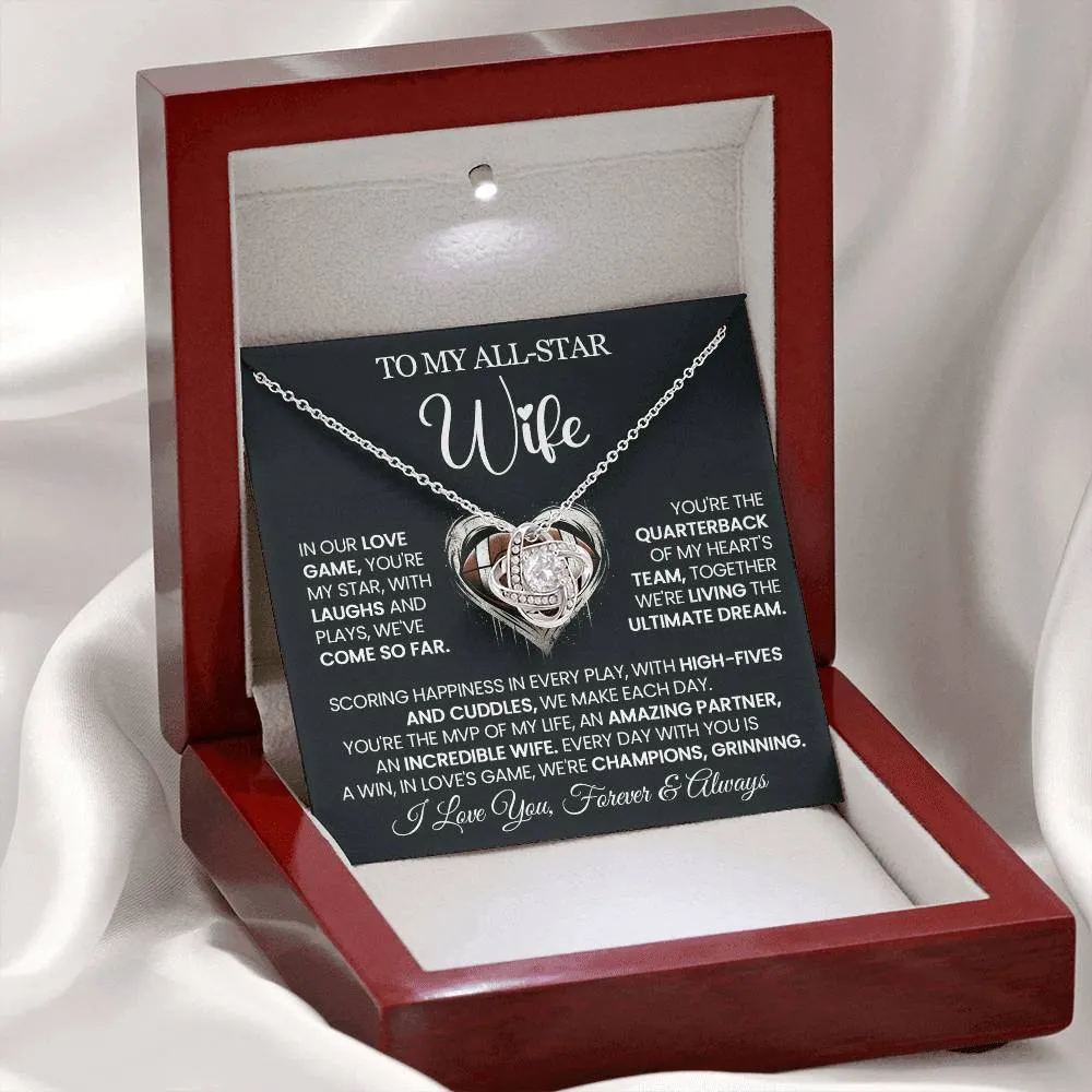 To My All-Star Wife - Love Knot Necklace - You Are My Star!