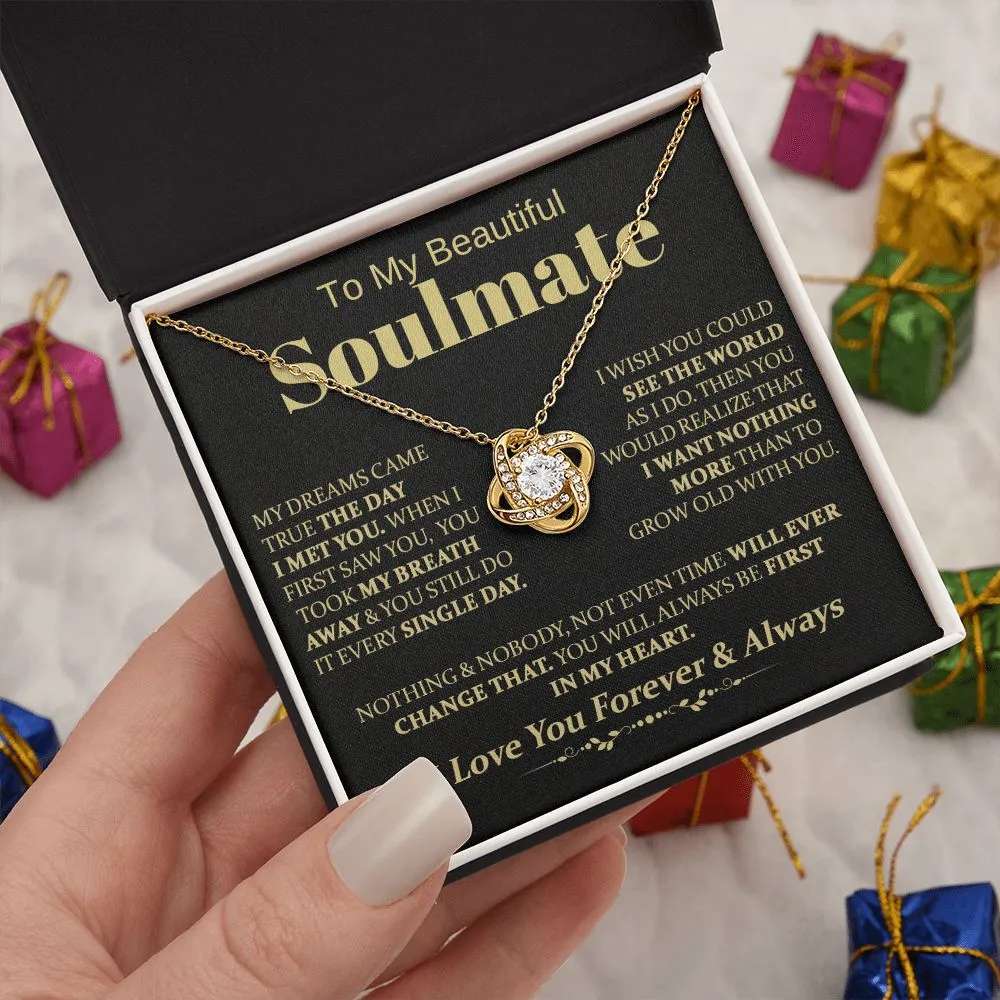 To My Beautiful Soulmate -  Love Knot Necklace