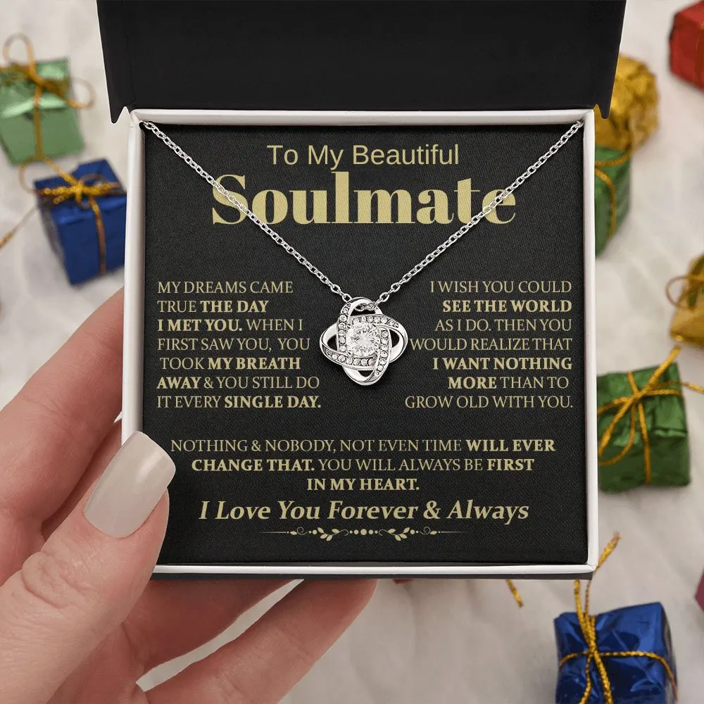 To My Beautiful Soulmate -  Love Knot Necklace