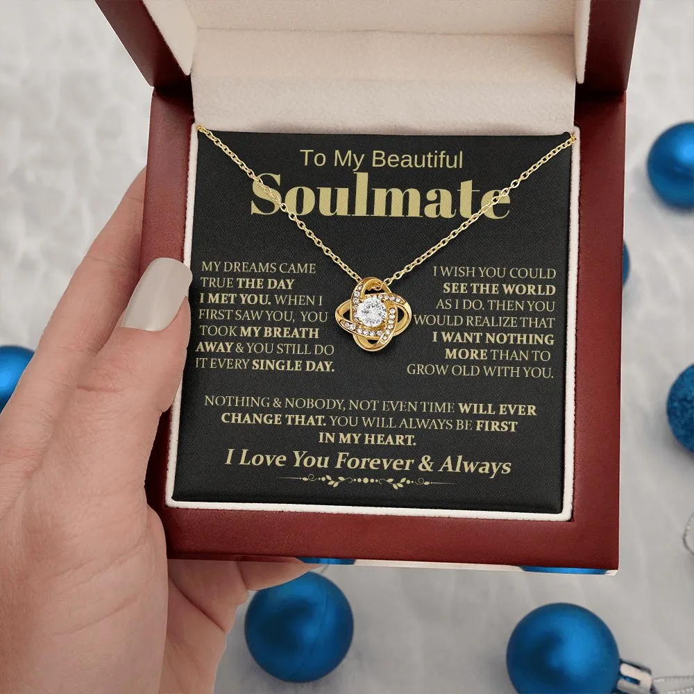 To My Beautiful Soulmate -  Love Knot Necklace