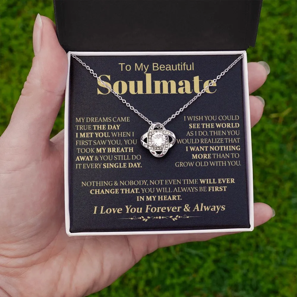 To My Beautiful Soulmate -  Love Knot Necklace