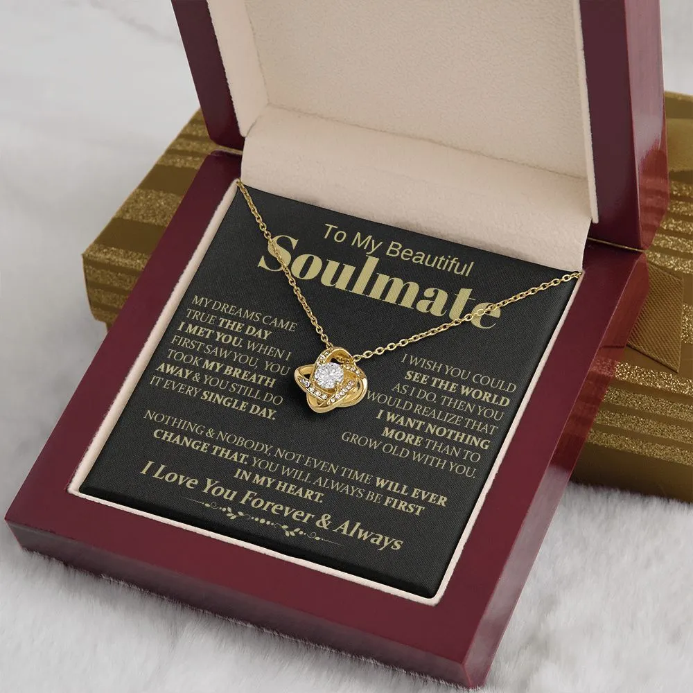 To My Beautiful Soulmate -  Love Knot Necklace
