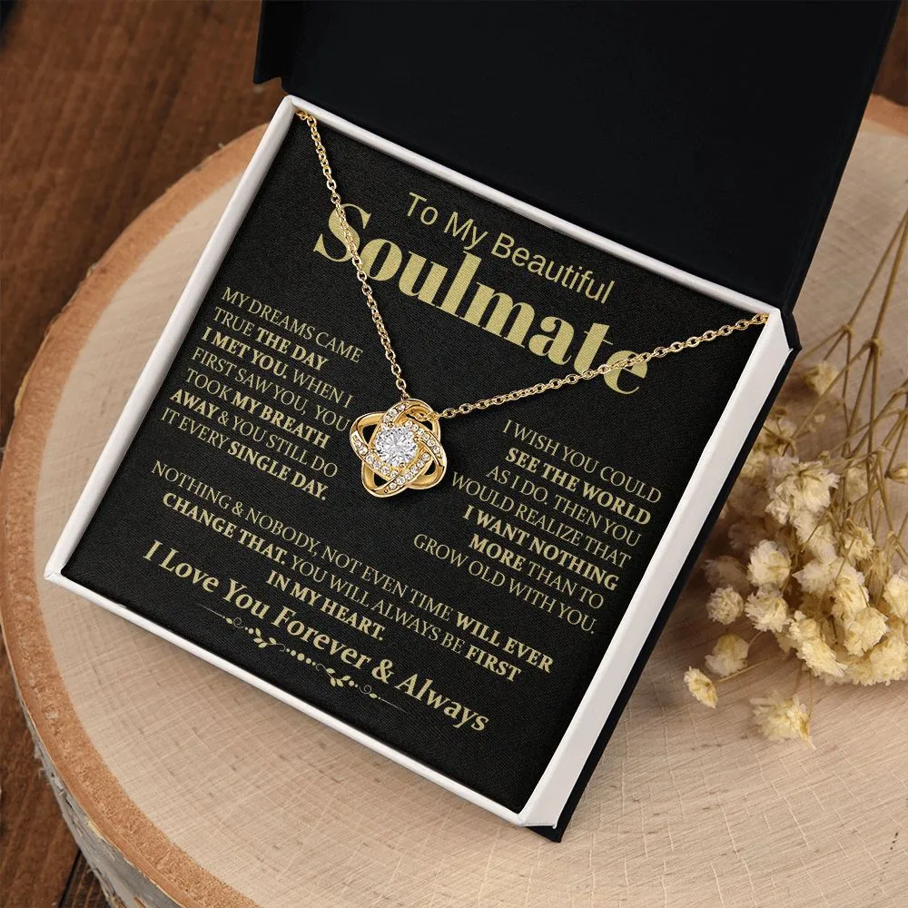 To My Beautiful Soulmate -  Love Knot Necklace