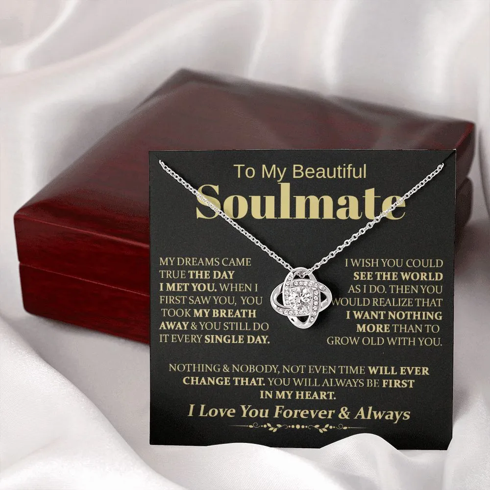 To My Beautiful Soulmate -  Love Knot Necklace