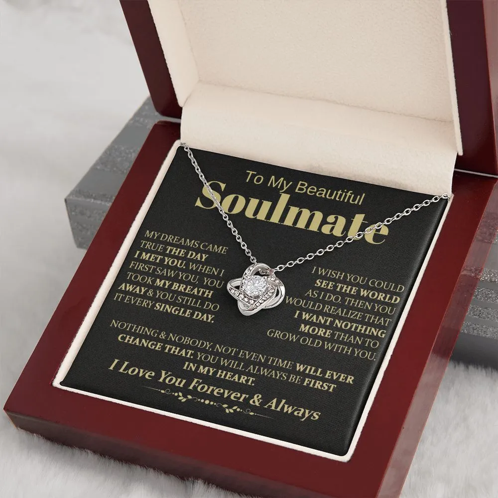 To My Beautiful Soulmate -  Love Knot Necklace
