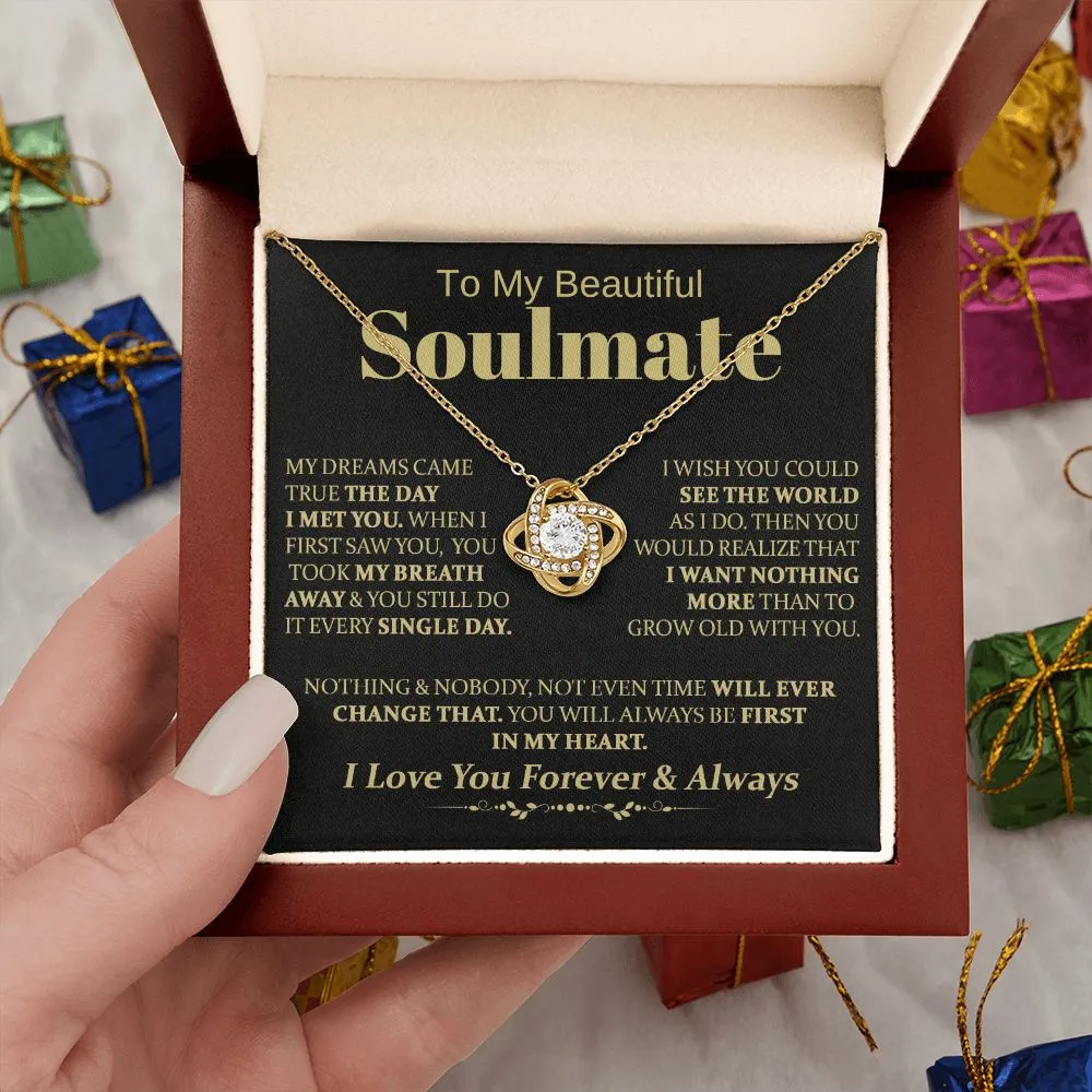 To My Beautiful Soulmate -  Love Knot Necklace