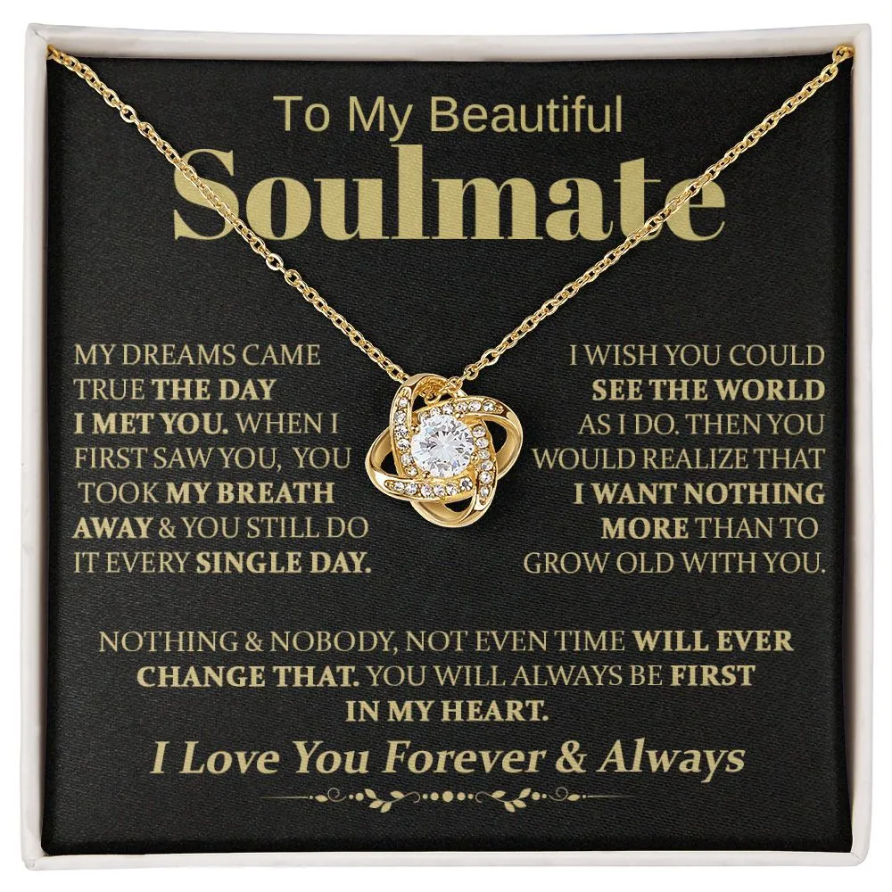 To My Beautiful Soulmate -  Love Knot Necklace