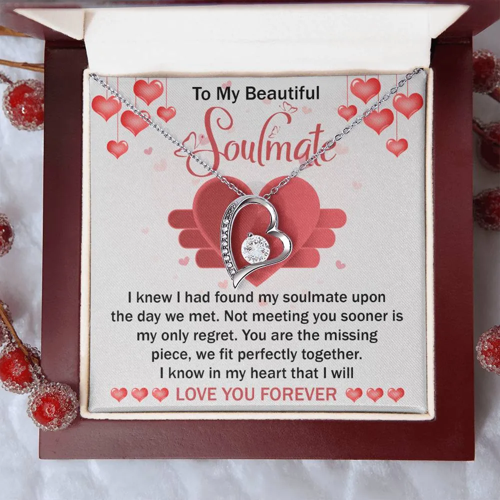 To My Beautiful Soulmate We Fit Perfectly Together - Forever Love Necklace