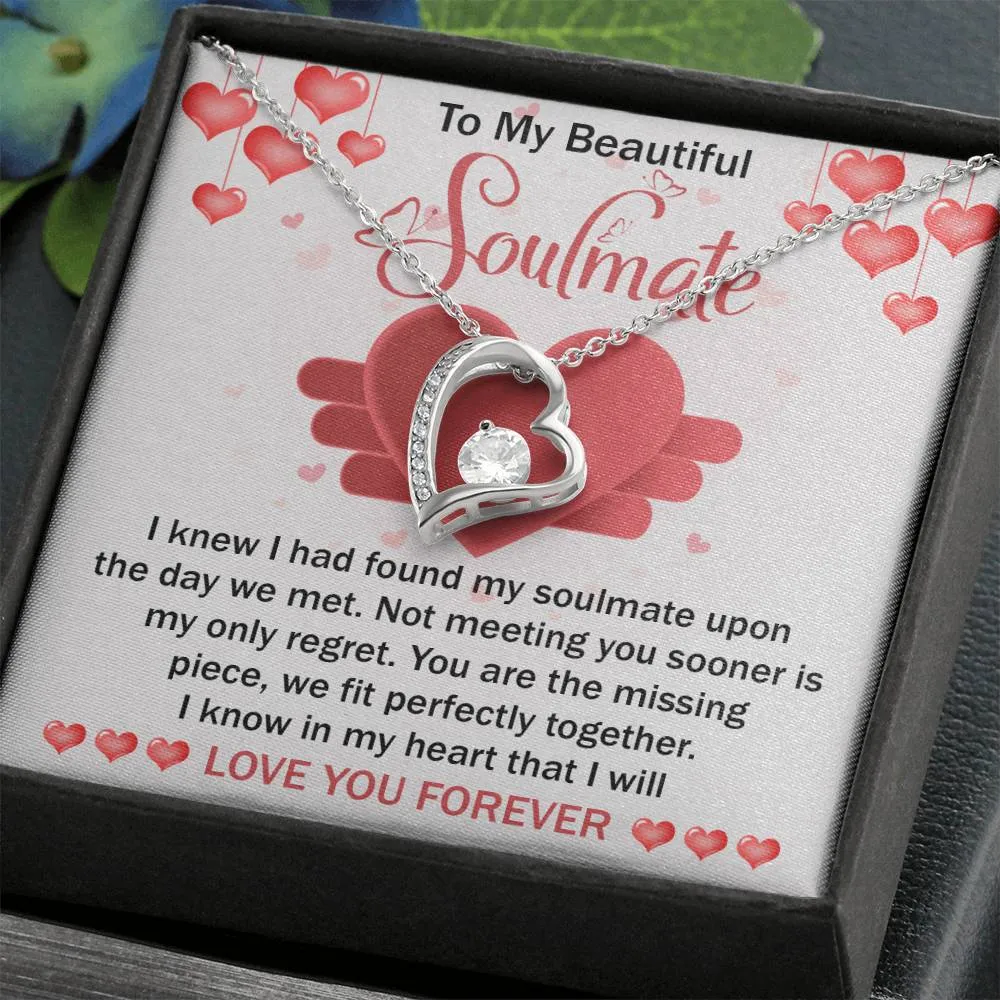 To My Beautiful Soulmate We Fit Perfectly Together - Forever Love Necklace