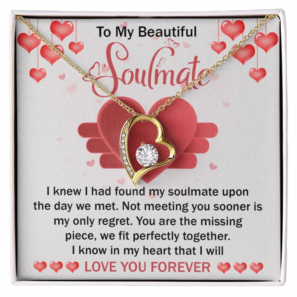 To My Beautiful Soulmate We Fit Perfectly Together - Forever Love Necklace
