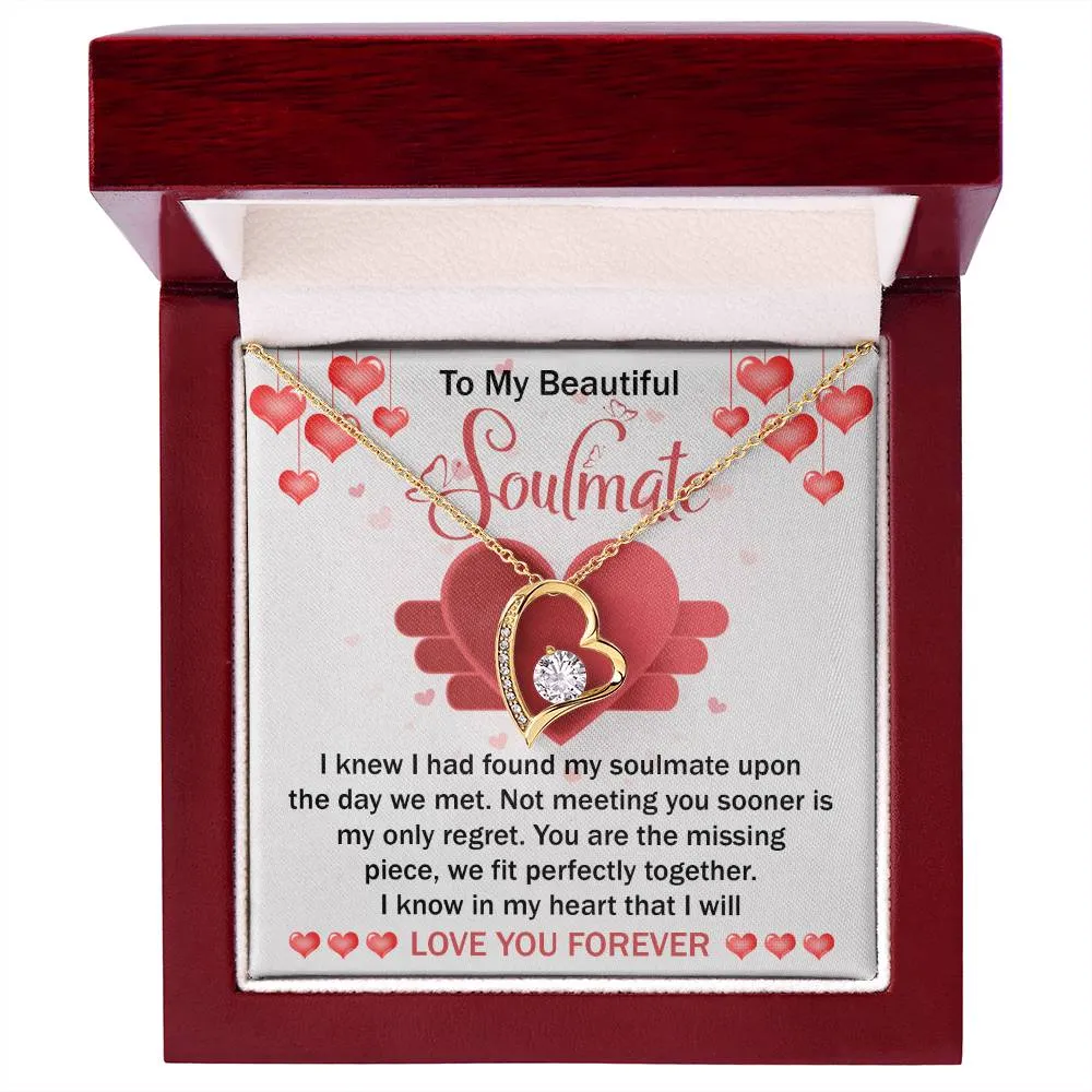 To My Beautiful Soulmate We Fit Perfectly Together - Forever Love Necklace