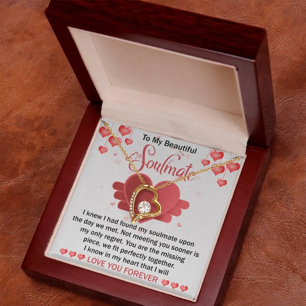To My Beautiful Soulmate We Fit Perfectly Together - Forever Love Necklace