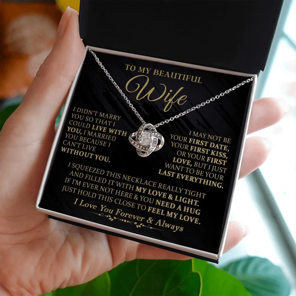 To My Beautiful Wife - Love Knot Necklace