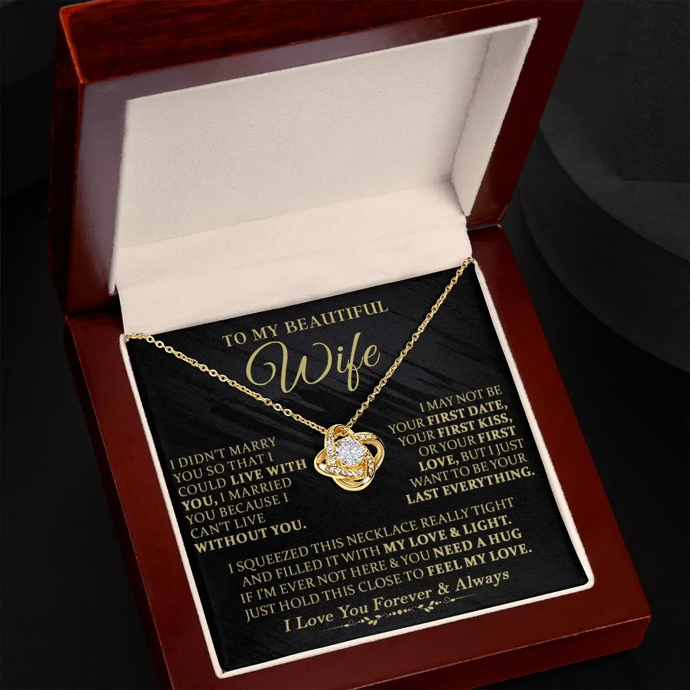To My Beautiful Wife - Love Knot Necklace
