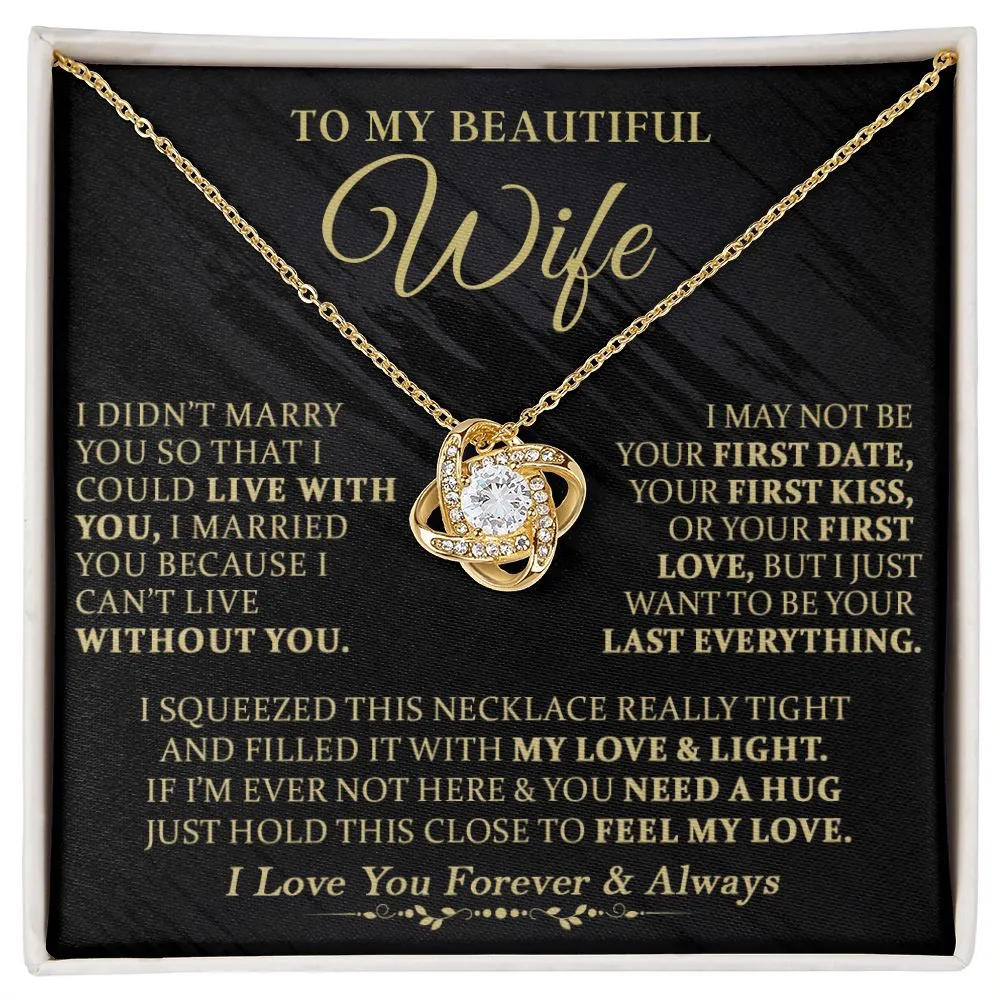 To My Beautiful Wife - Love Knot Necklace