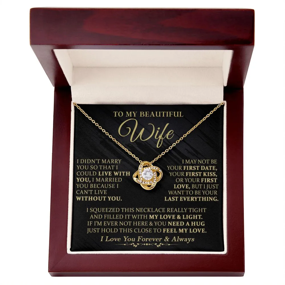To My Beautiful Wife - Love Knot Necklace