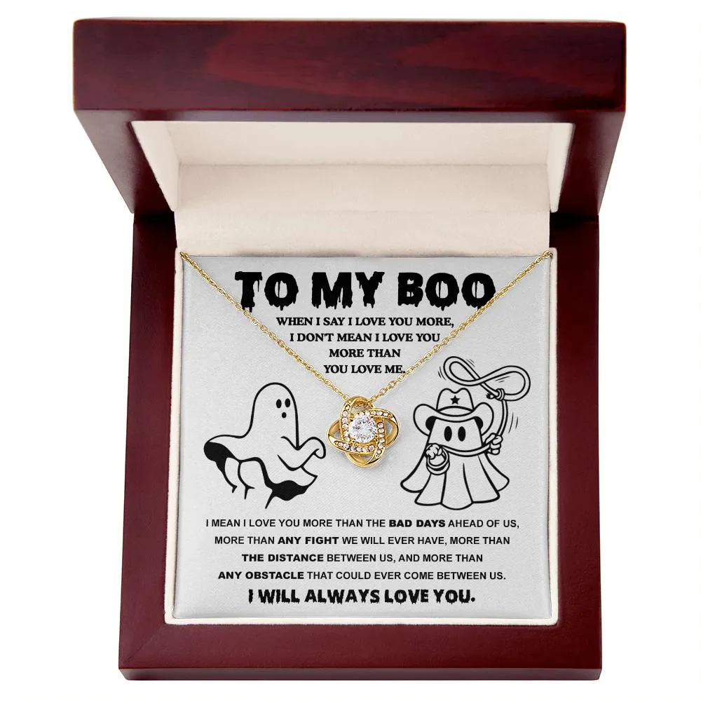 To My Boo My Soulmate Love You More | Love Knot Necklace