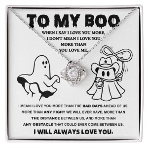 To My Boo My Soulmate Love You More | Love Knot Necklace