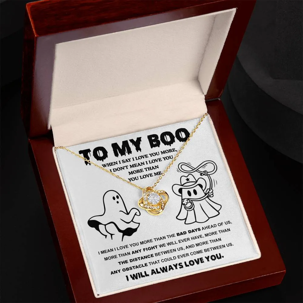 To My Boo My Soulmate Love You More | Love Knot Necklace