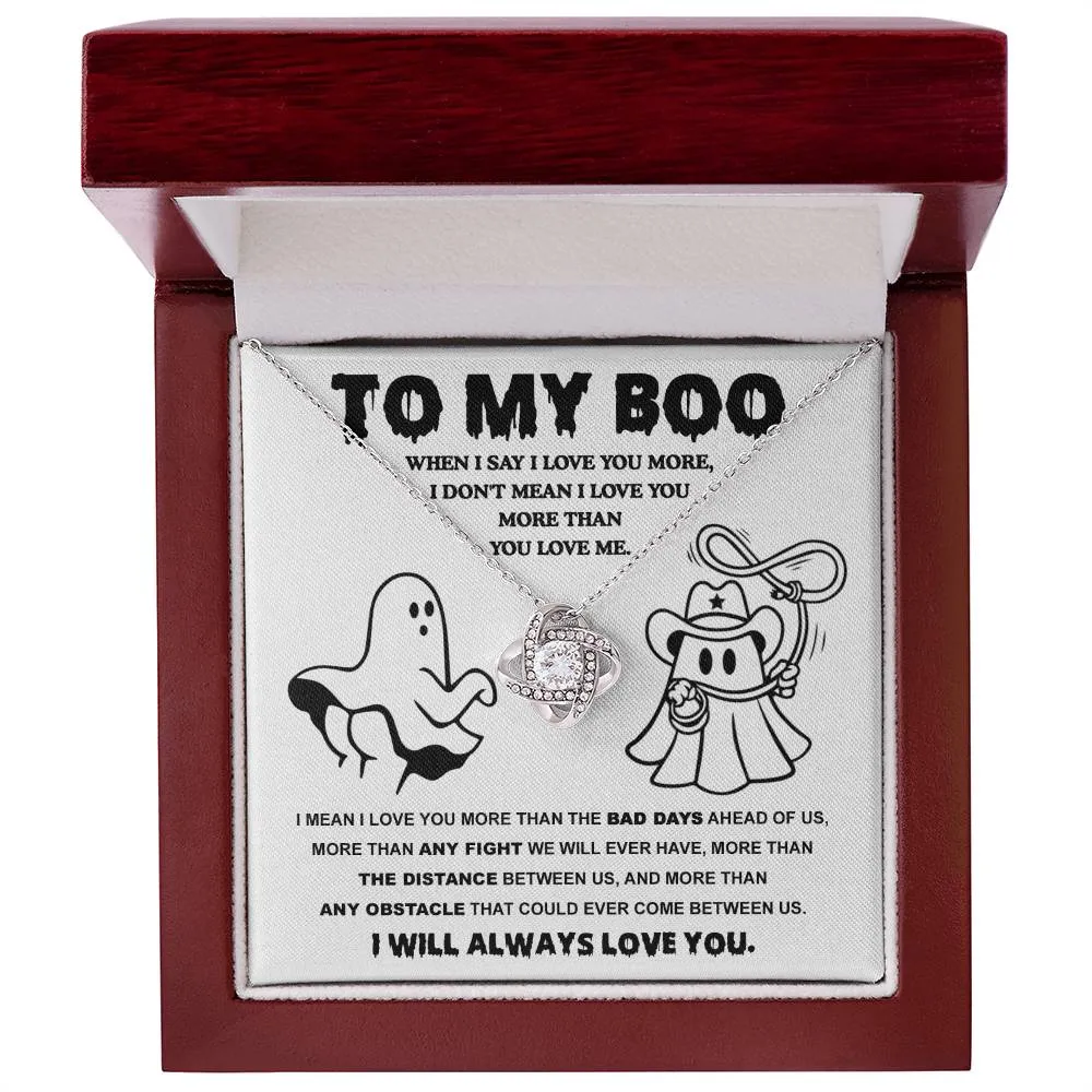 To My Boo My Soulmate Love You More | Love Knot Necklace