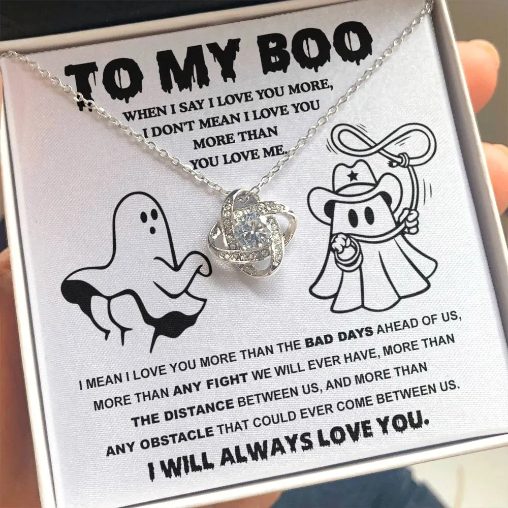 To My Boo My Soulmate Love You More | Love Knot Necklace