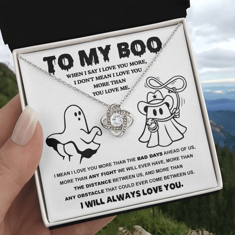 To My Boo My Soulmate Love You More | Love Knot Necklace