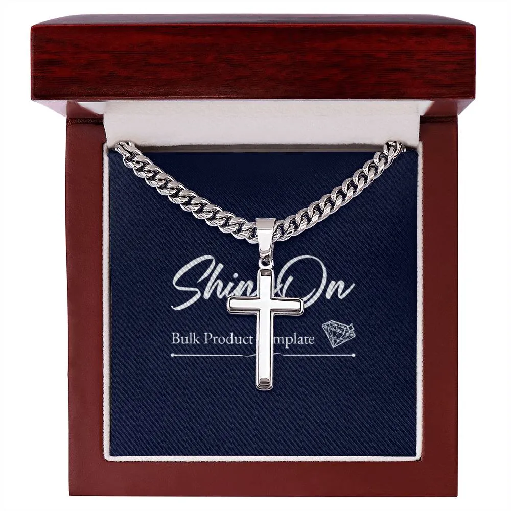 To My Dad l Personalised Cuban Chain with Artisan Cross Necklace