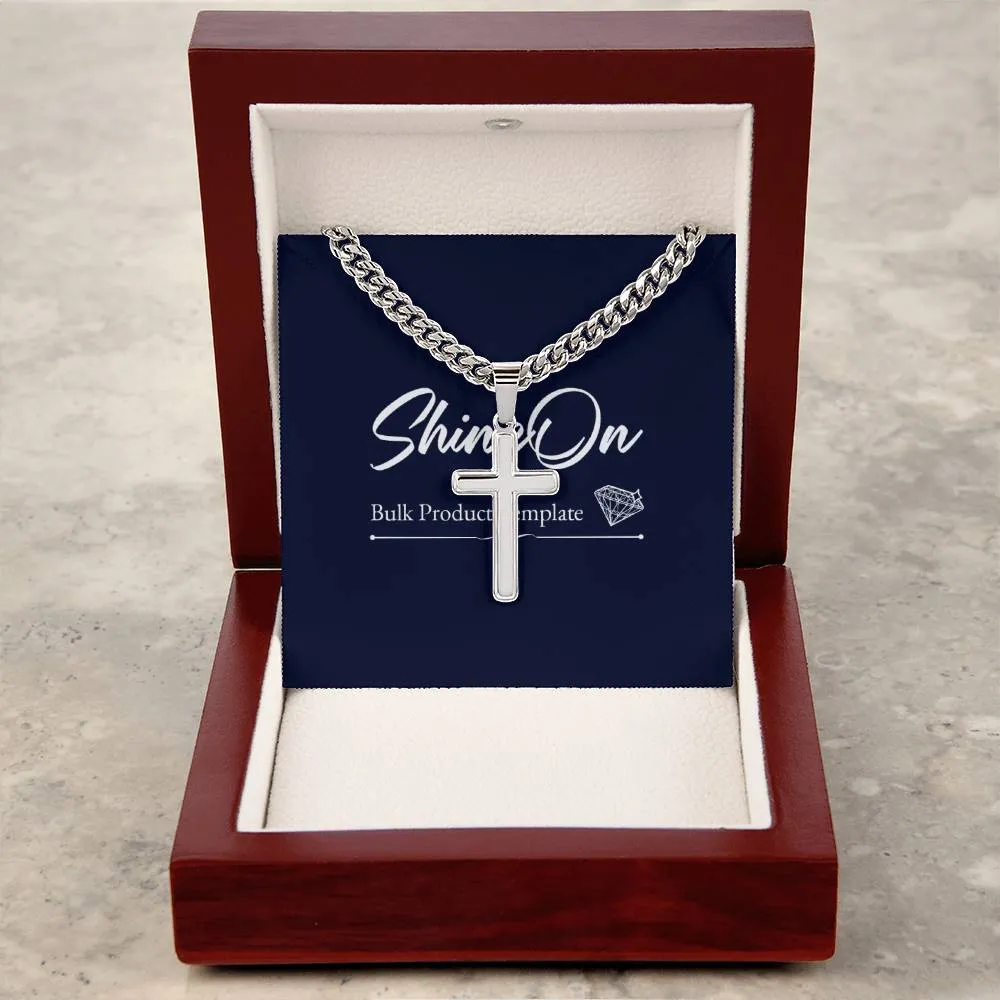 To My Dad l Personalised Cuban Chain with Artisan Cross Necklace