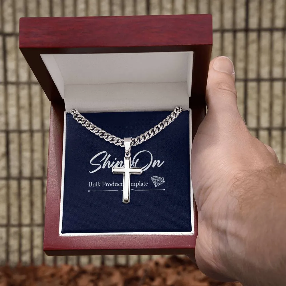 To My Dad l Personalised Cuban Chain with Artisan Cross Necklace