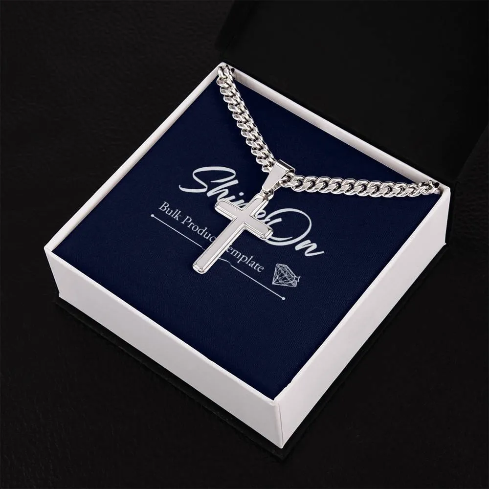 To My Dad l Personalised Cuban Chain with Artisan Cross Necklace