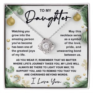 To My Daughter Symbol Of Love Necklace, Love Knot Pendant Gift For Daughter