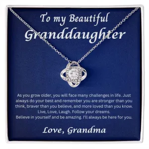 To My Granddaughter Love Grandma Necklace
